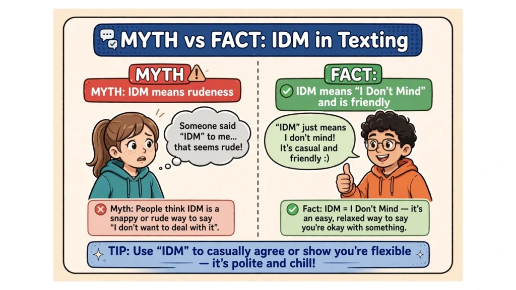 A myth versus fact graphic about IDM and rudeness